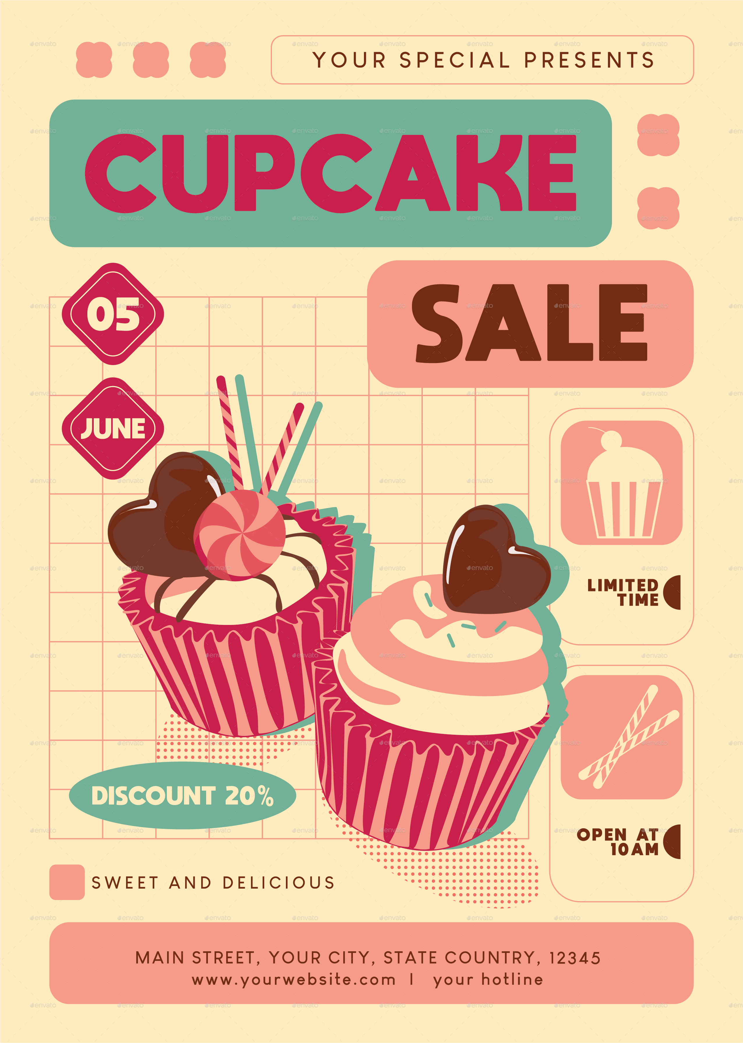 Cupcake Sale Flyer, Print Templates GraphicRiver
